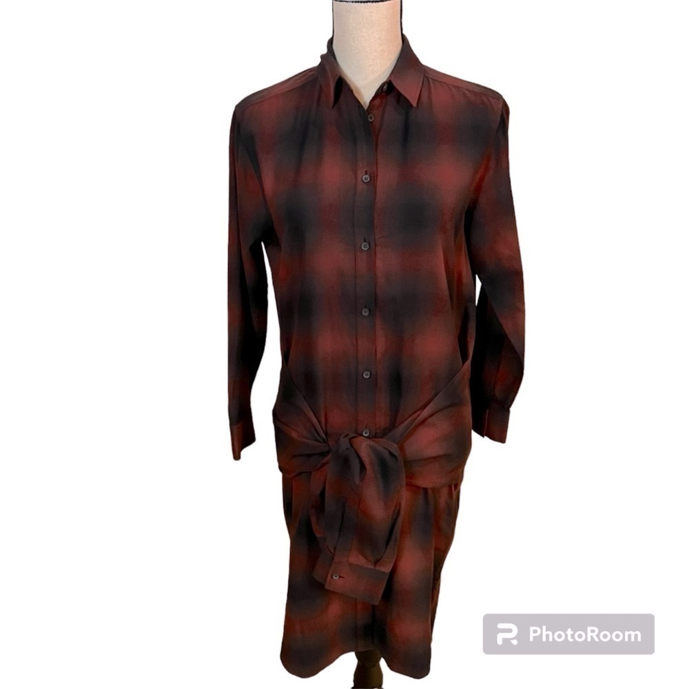 NWT All Saints Cannan Plaid Button Down Dress Sz-4